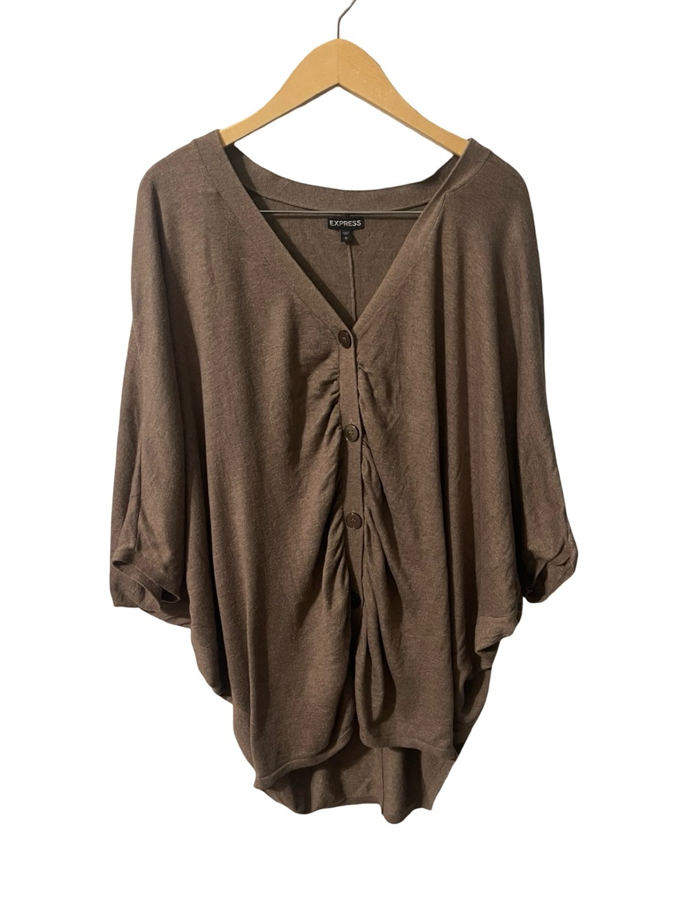Express Cashmere Blend Ruched Tunic Sweater Large